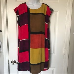Ann Taylor LOFT Abstract Color Block Shift Dress 4